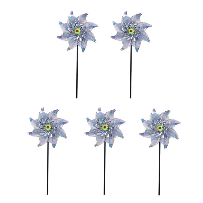 

1/5 шт. Садовое украшение для газона и двора, отпугиватель птиц, блестящие светоотражающие вертушки, вертушка-пугало, ветряная мельница 5PCS