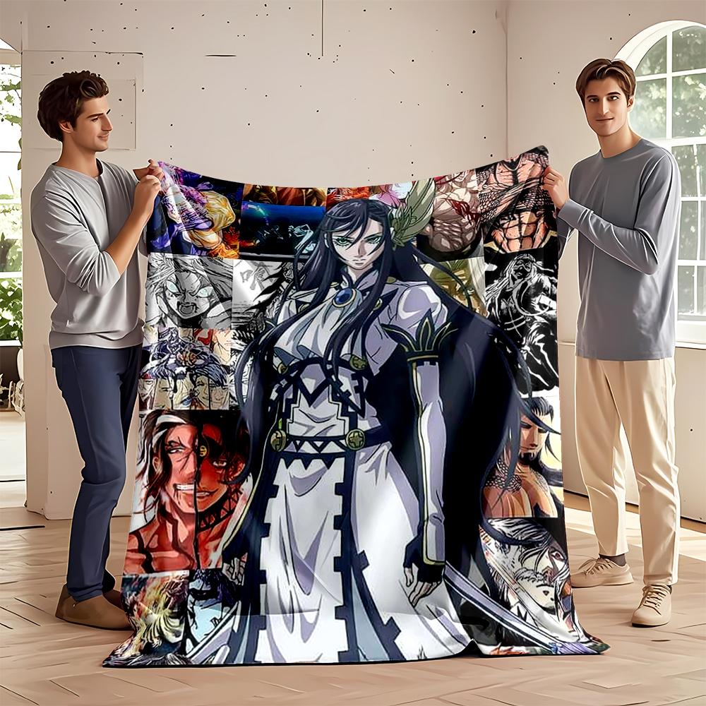 Anime Collage Blanket with Warrior Princess Flannel blanket for bedroom, living room, sofa, and nap sofas