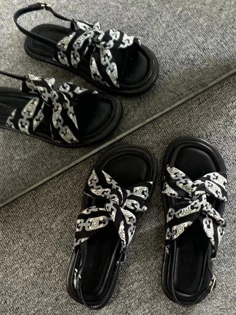 Sandals for Woman Beach Footwear Black Roman Style Summer 2024 Outdoor Women's Shoes with Low Heels The Best Vintage Daily H F