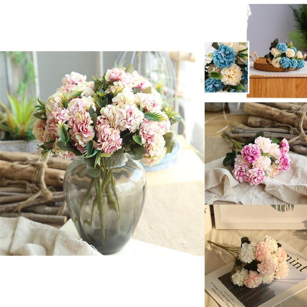 Stunning 10 Heads Artificial Silk Hydrangea Fake Flowers Perfect For Bridal Bouquets