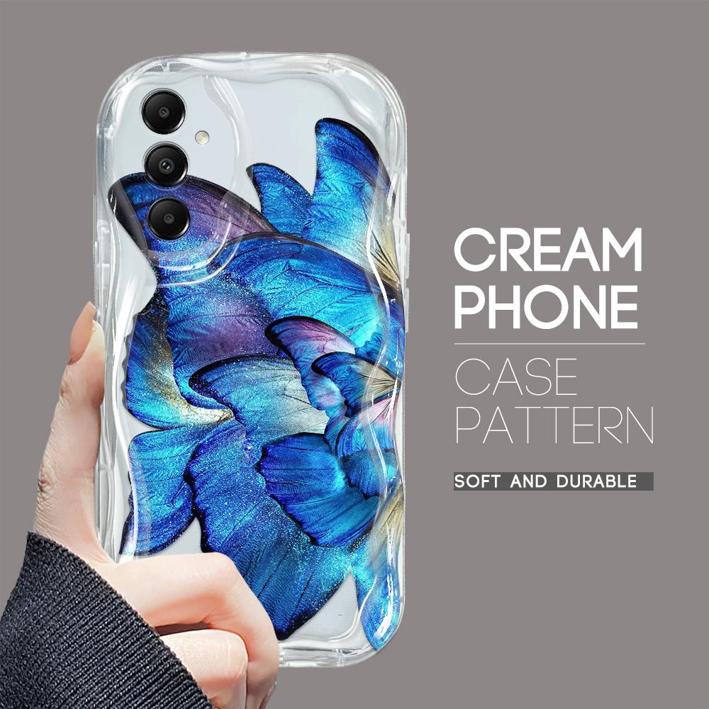 Cute Cartoon Pattern Cream Texture Casing Wavy Edge Soft Silicone Cover Phone Case for Samsung