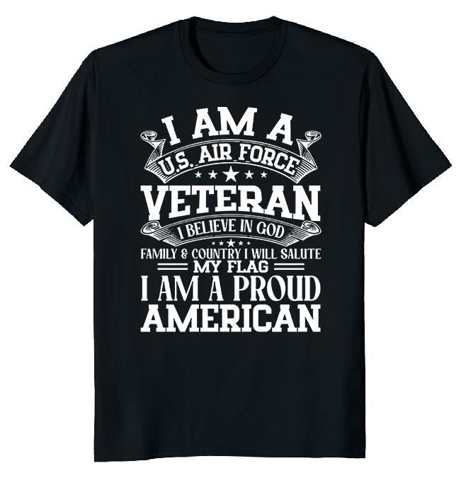 NEW LIMITED Proud USA Air Force Veteran Heavy Cotton Tee XXL