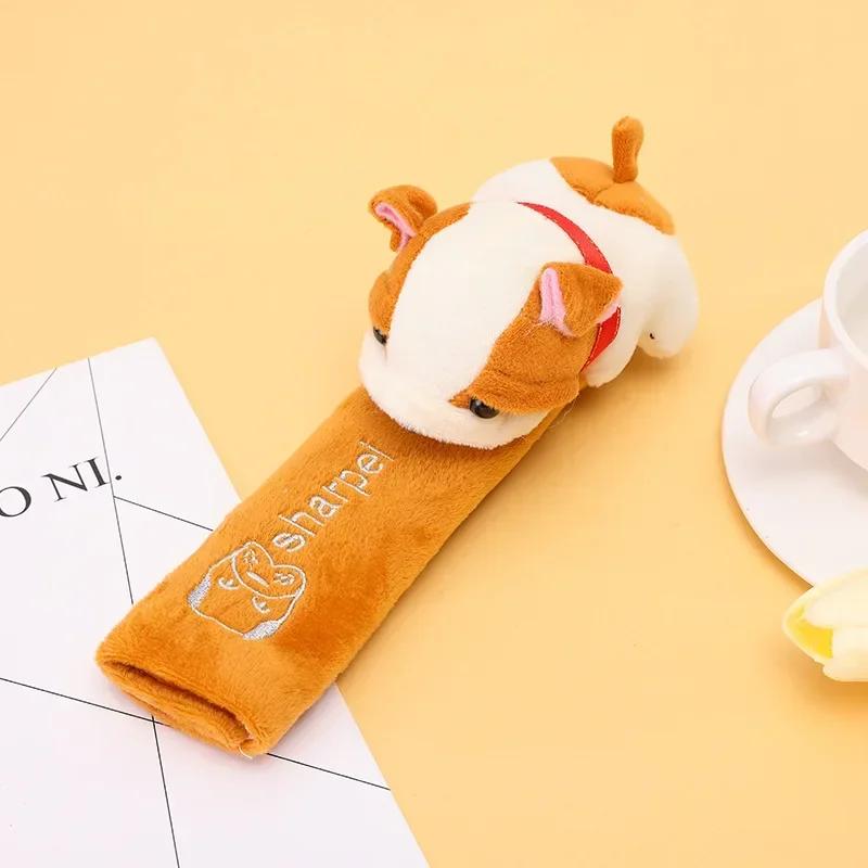 Car Seat Belt Shoulder Protector Cover Universal Safety Belt Shoulder Pad Plush Cover Car Cartoon Magic Tape Shoulder Guard Pad