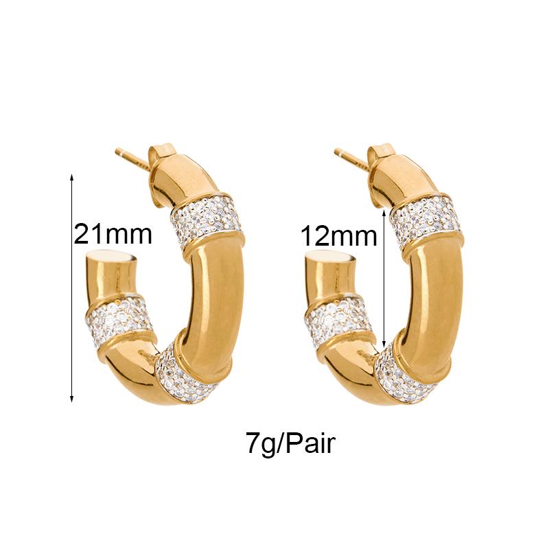 CRMYA Gold Plated Hoop Earrings For Women Classic Cubic Zirconia Piercing Women's Big Hoop Earrings Set Jewelry
