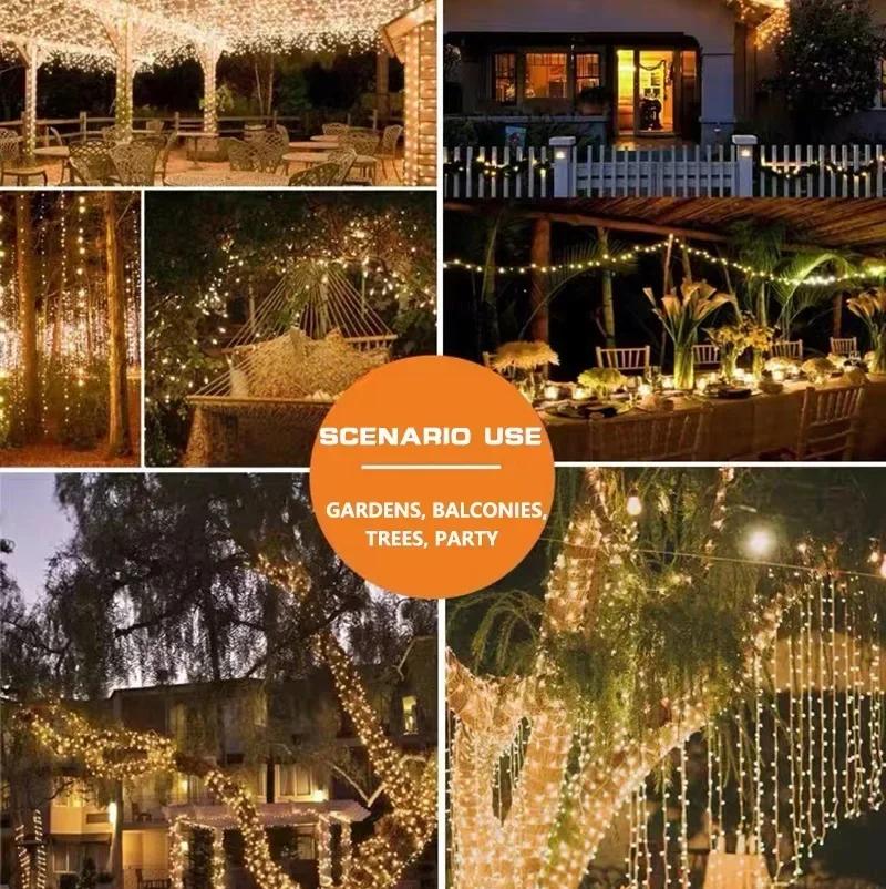 1 2 3 4 5Packs Solar Led Fairy Light Outdoor Christmas Lights 8Modes Copper Wire Lights Waterproof Garden Tree Patio Decor