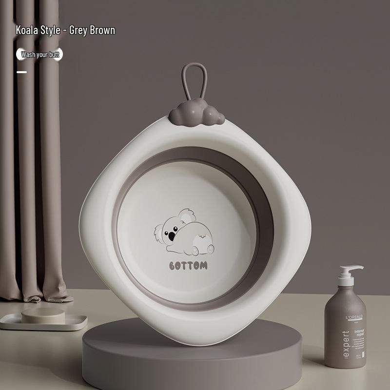 Newborn Portable Foldable Baby Washbasin - Thickened Plastic Infant Basin