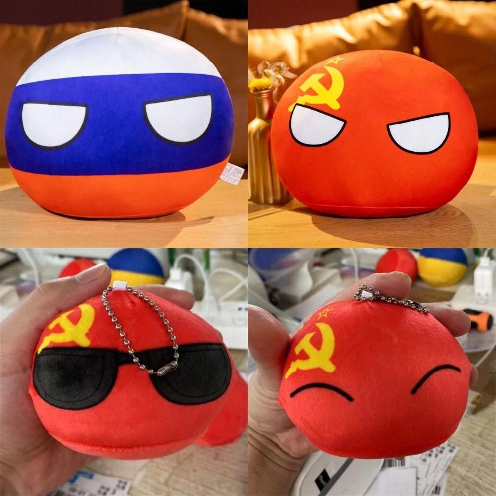 Decorazioni per Borsa Giocattolo Country Ball Portachiavi Peluche Polandball Portachiavi Ciondolo Peluche Country Ball