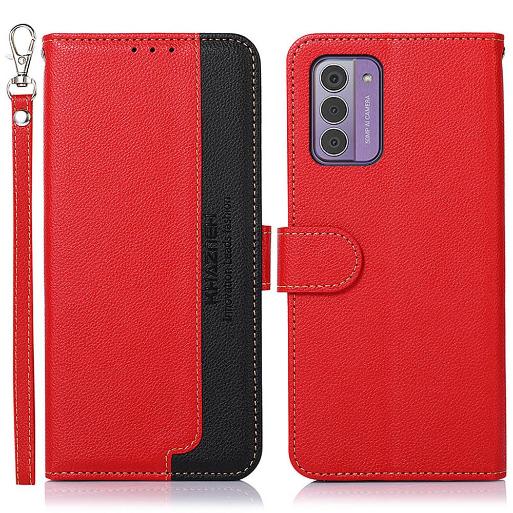 

KHAZNEH For Nokia G42 Litchi Texture Stand PU Leather Case RFID Blocking Wallet Phone Cover Red