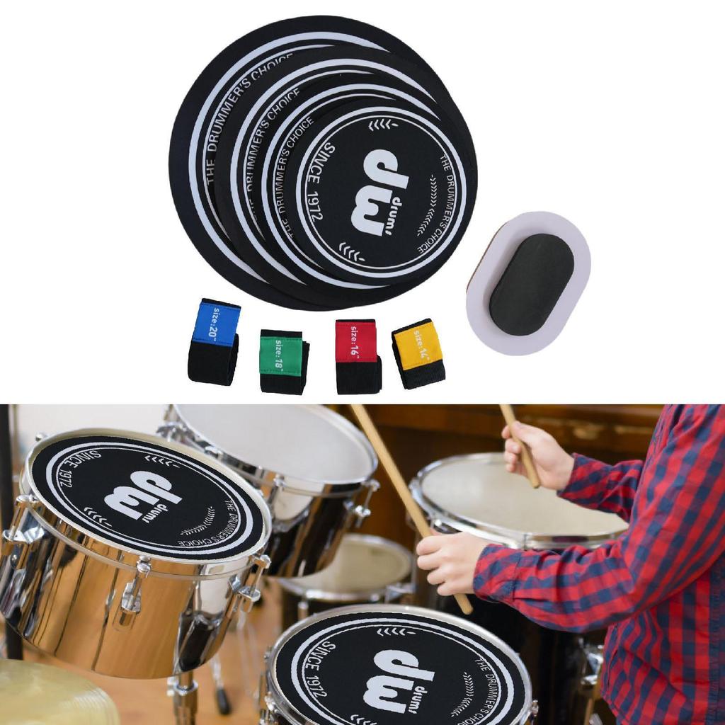 10 12 14 16 Inch Drum Mute Pads, Set of Practice Pads for Cymbals And Drums