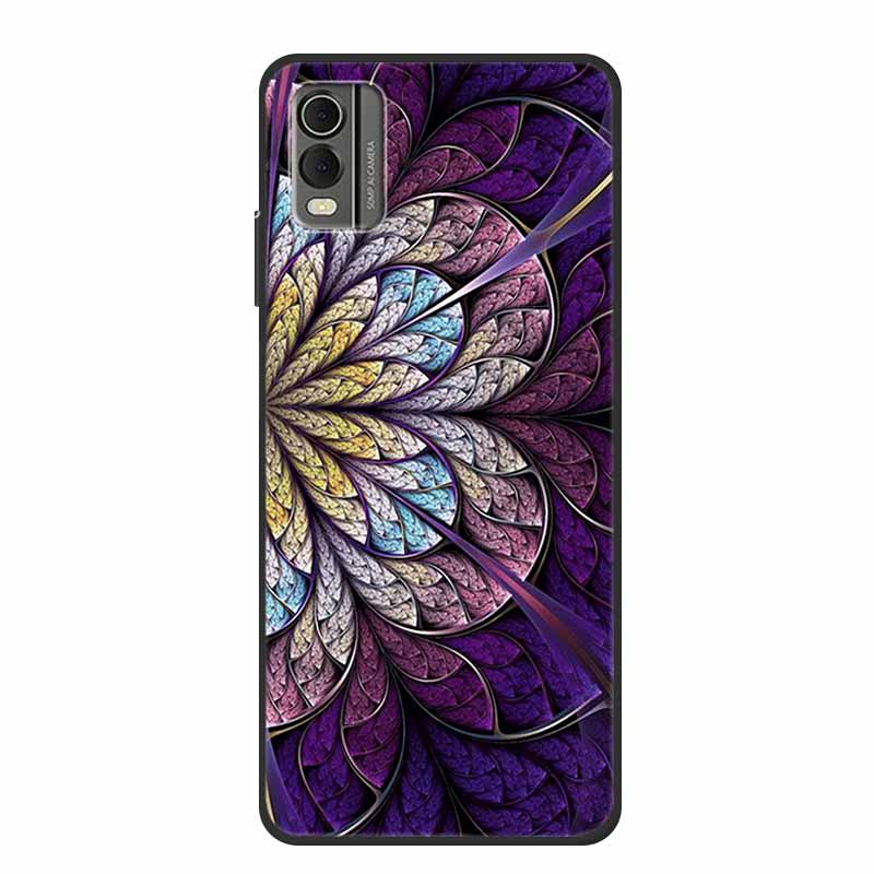 Pentru husă Nokia C32 6,5" Husă spate din silicon moale TPU de lux Carcase pentru telefon pentru NokiaC32 Protector drăguț Rezistent la șocuri Flori Capa