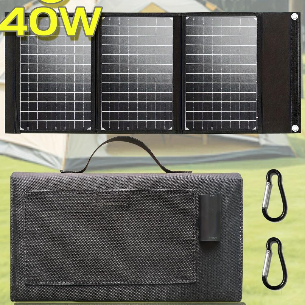 Portable Solar Panels, Foldable Solar Panel Battery Chargers, iPhones, iPads, Laptops, TYPE-C, USB Ports