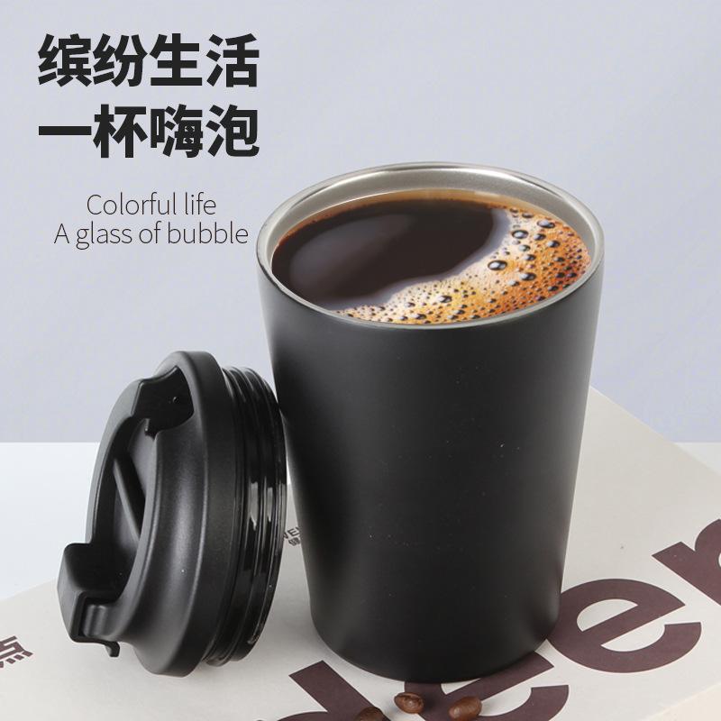 12Oz Coffee Cup 304 Stainless Steel Thermos Cup Easy To Drink Cup High Value Portable Double Drink Coffee Cup