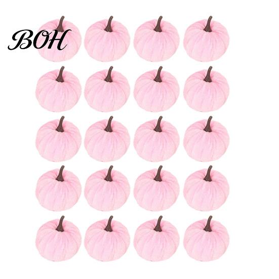 Modern Autumn Table Decor 20 PCS Velvet Pumpkin Decorative Ornaments, Multi-Color Artificial Fall Harvest Centerpieces for Mantel Shelf, Farmhouse