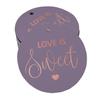 Inkdotpot 100 - Confezione da 100 etichette in carta stagnola color oro vero Love Is Sweet bomboniera da appendere