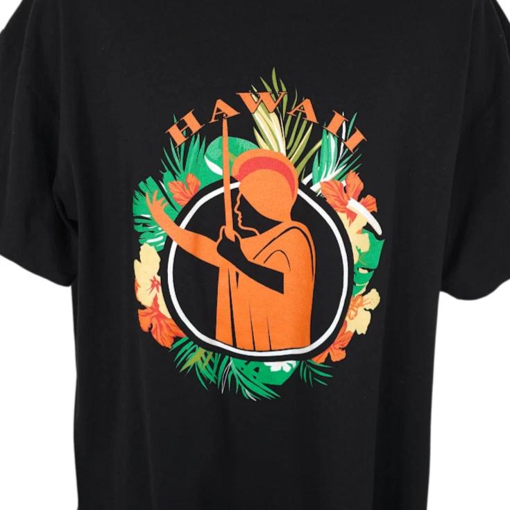 

Hawaiian Warrior 100% Cotton T-shirt Mens Tees Top Mens Size XL Black Aloha Ke Akua Hawaii 2XL