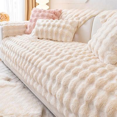Sofa Cushion Winter Thickened Fleece Cushion Non-Slip Leather Sofa Cover Cover Cloth
