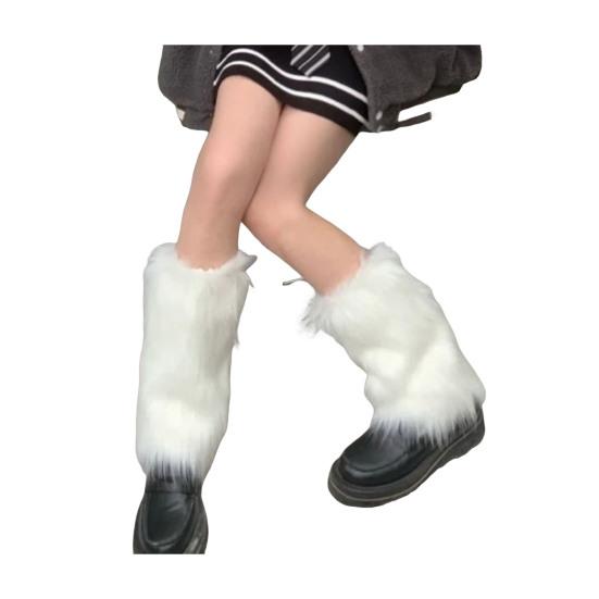 Faux Fur Fuzzy Leg Warmer for Women Girls Soft Plush