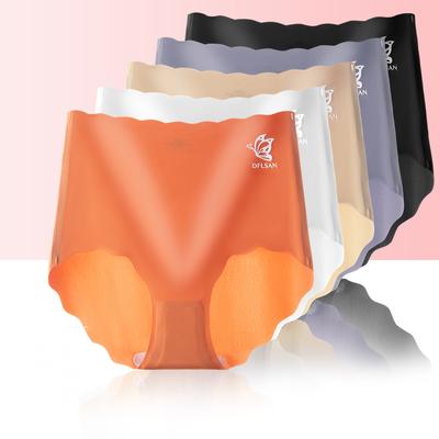 5Pcs High Waist Seamless Briefs Underwear for Women Female Ice Silk Knickers Ladies Lingerie