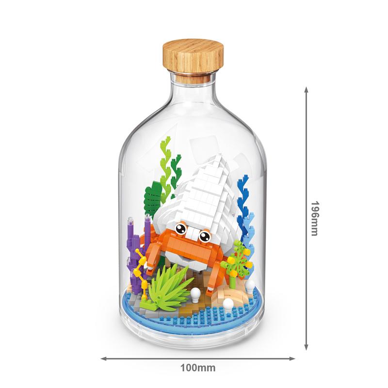

Octopus Pufferfish Hippocampus Hermit Crab Micro Diamond Block Organism In A Bottle Bricks Model Educational Toys Nanobricks