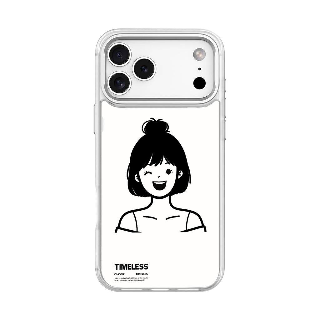 Applicable to Apple 17 mobile phone case 16 replaceable back plate 15promax magnetic mobile phone case sketch short hair ball head