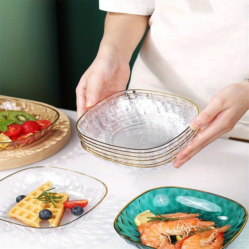 4 stk Gjennomsiktige High-end Beintallerkener, For Husholdningsspisebord, Snacktallerken For Frukt, Godteri Og Nøtter