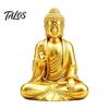 Buddha-Statue für Heimdekoration 3D-gedruckte goldene Statue, sitzende Shakyamuni-Figur, Skulptur ruhig spirituell mit gelassenem Ausdruck Meditation,