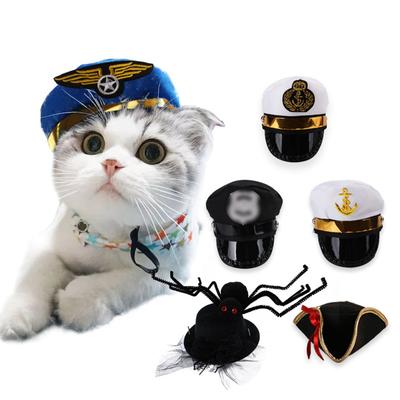 Evcil Hayvan Kedi Köpek Şapkası Komik Cadılar Bayramı Evcil Hayvan Ürünü Fotoğrafçılık Cosplay Polis Şapkası Tatil Kostümü Chihuahua Yorkshire Aksesuarları
