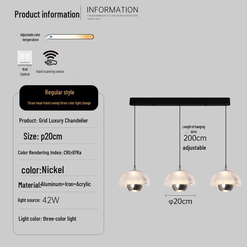 Minimalist Italian Three-Head Chandelier - Luxury Flower Bud Dining Table Light