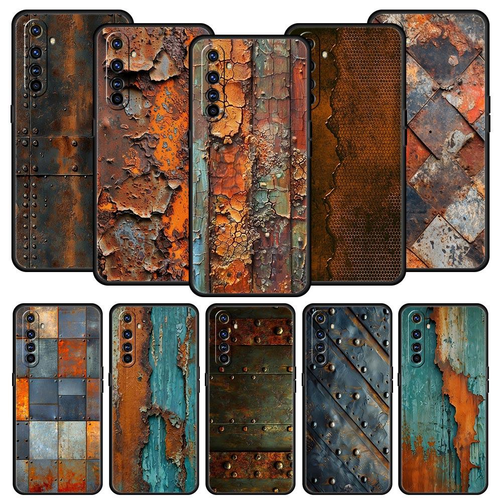 Vintage Industrial Style Rusty Case For Realme C67 C63 C55 C53 C35 C25 C21 GT 2 3 5 6 10 11 12 13 Pro Plus Soft TPU Phone Cover