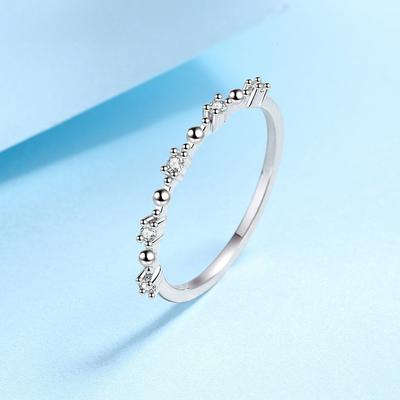 Anello Moissanite Placcato Platino PT950 Argento Sterling Gioielli Squisito Anello di Compleanno per Ragazzina Regalo di Alta Qualità con Scatola