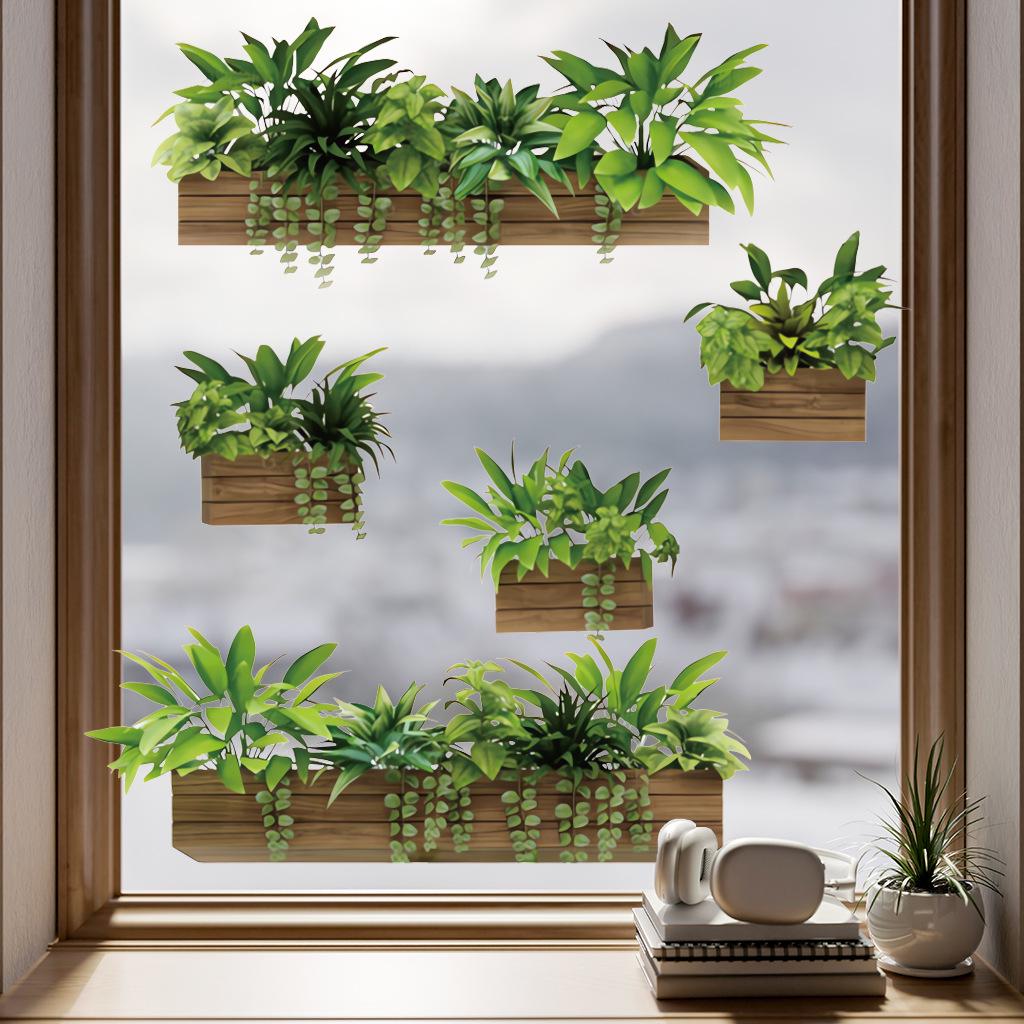 CH81995 Removable Potted Green Plant Wall Sticker