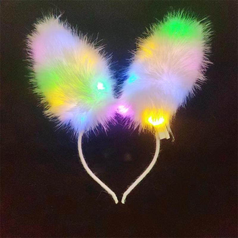 

Светящиеся пушистые кроличьи ушки аксессуары для волос - детские игрушки ручной работы