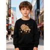 European Sizes Kids' Fashion Sweatshirt,  Round Neck Pullover with Cartoon Print, Suitable for Daily Casual Wear and Outdoor Activities