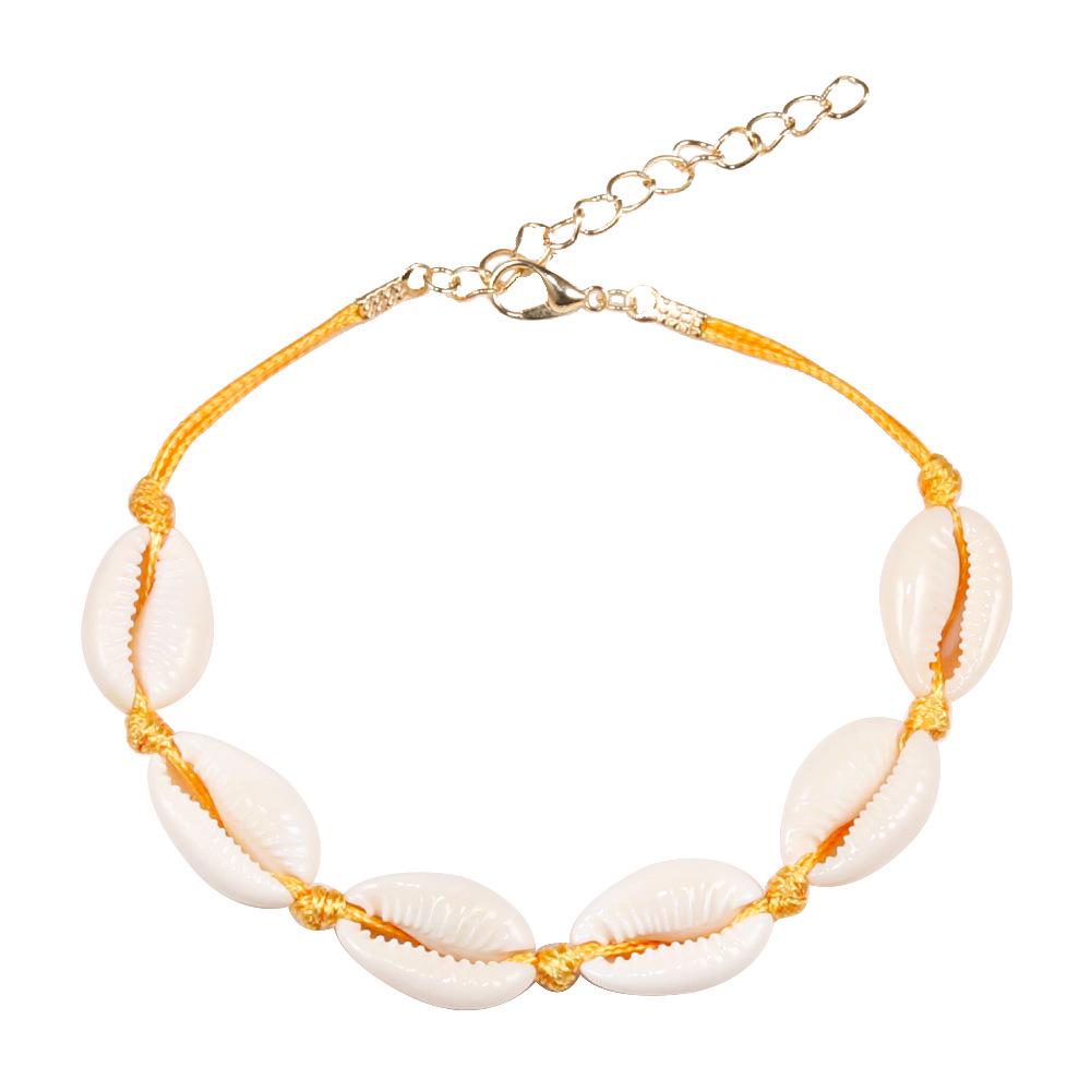 Personalized Adjustable Woven Bracelet with Geometric White Shell Pendant for Men and Women