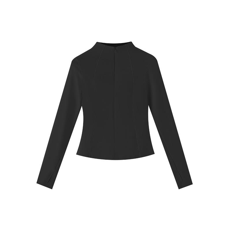 

Women s Slim Fit Cashmere Innerwear: Autumn/Winter Zippered Half-High Neck Long Sleeve Top XXL (67-75 kg)