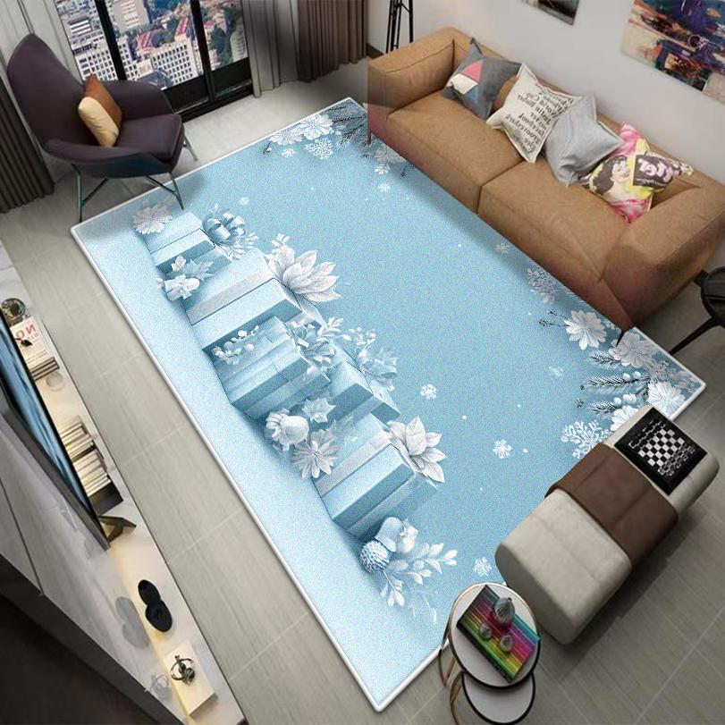 Christmas Style CARPET FOR LIVE ROOM Blue Luxury Home Decoration Bedroom Large Area Rugs Washable Lounge Floor Mats Bedside