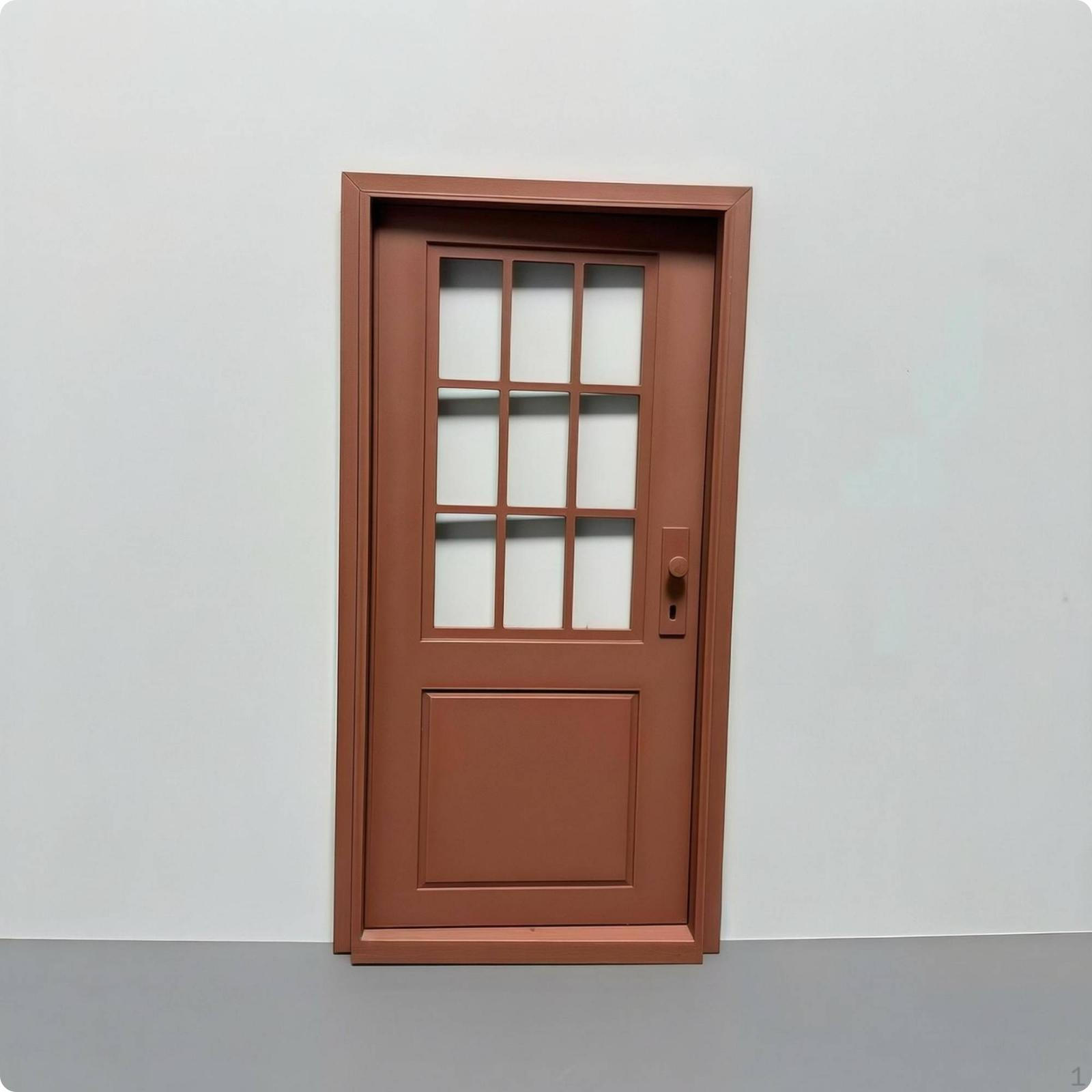 Dollhouse Door Framed Panel Openable DIY Brown Hollow