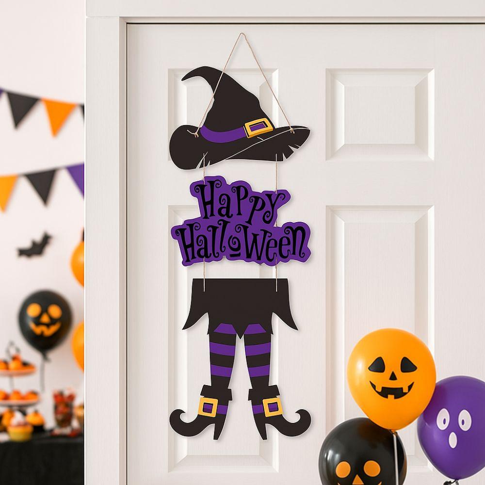 Paper Halloween Witch Legs Pendant Spooky Door Hanging Ornaments Indoor Outdoor Use