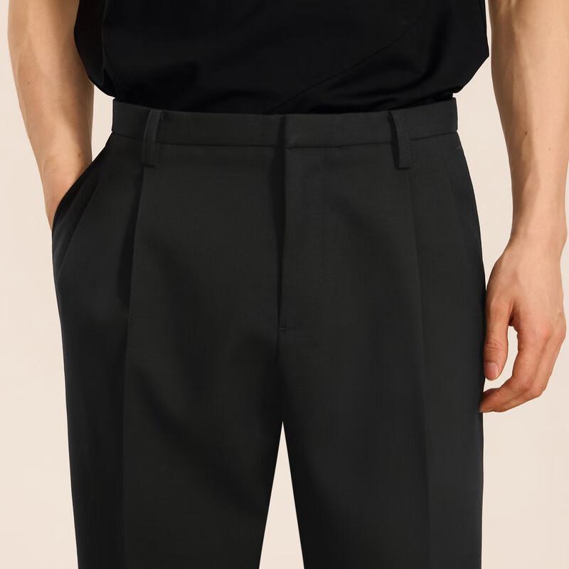 Men's Loose Fit Cropped Suit Pants