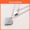 Chic Korean Style Titanium Steel Heart Pendant Necklace Unique Double Heart Design