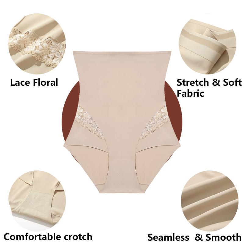 Nahtlose Frauen Hohe Taille Bodysuit Shapewear Spitze Aushöhlen Shaping Höschen Atmungsaktiv Starke Bauch Abnehmen Panty 2024
