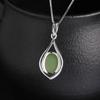 Hetian Jade & 925 Sterling Silver Pendant Necklace - New Chinese Retro Style