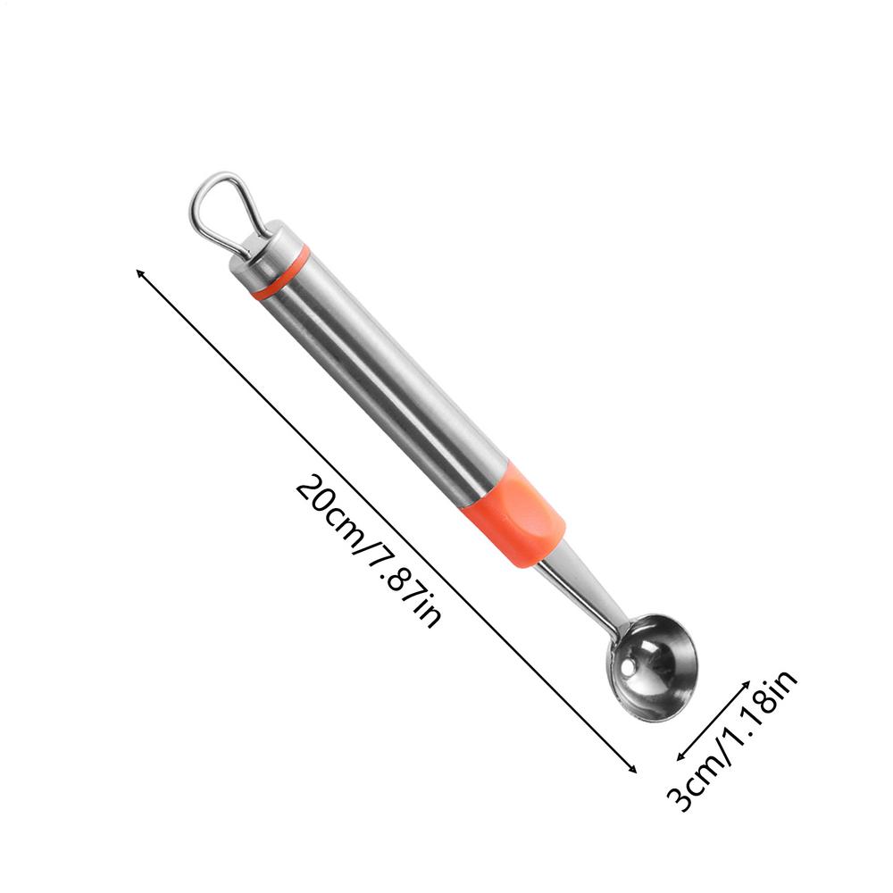 

Melons Baller Spoon Portable DIY Fruit Baller Tool Fruit Multi Functional Long Handled Spoon Digging Balls For Watermelon Sorbet оранжевый