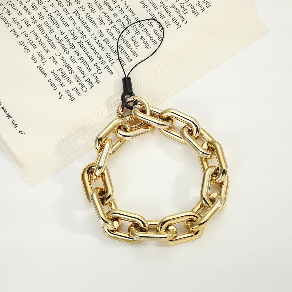 

New INS style CCB oval high-end sense anti-loss portable hand carry fashion chain mobile phone chain золотой