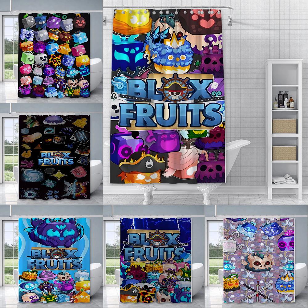 Shower Curtain Waterproof Polyester Fabric Paint Colorful Bath Curtains B-Blox Fruit Pupil Home Bathroom Decor Curtain With Hook