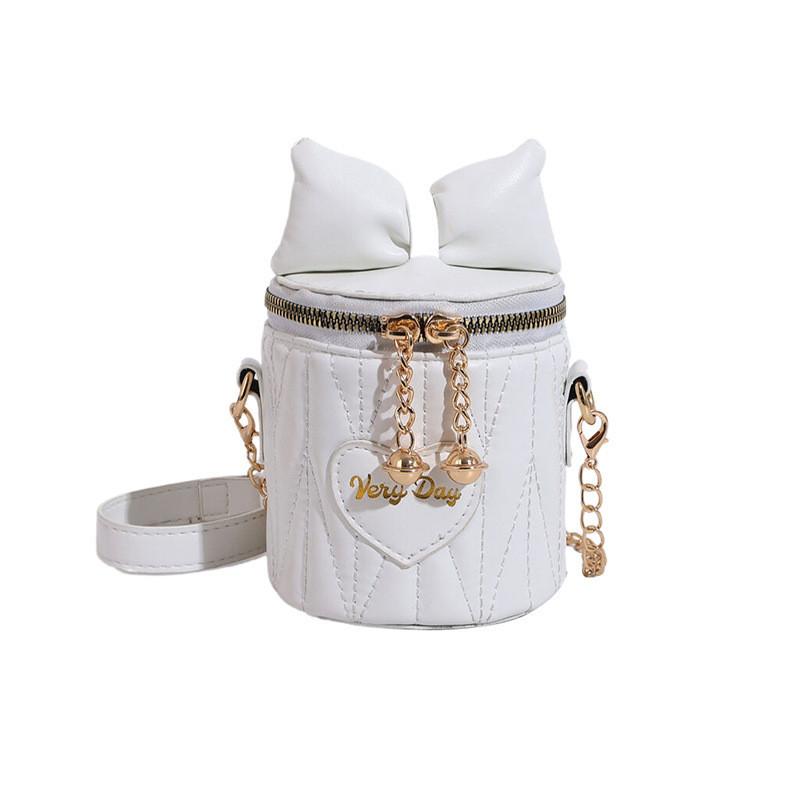 Fashionable Pu Crossbody Bag For Women With Quilted Pattern And Bow Accent белый