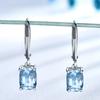 925 Sterling Silver Sky Blue Topaz  Earrings Elegant Gemstone Party Wedding Engagement  for Women  Fine Jewelry Gift Wholesale