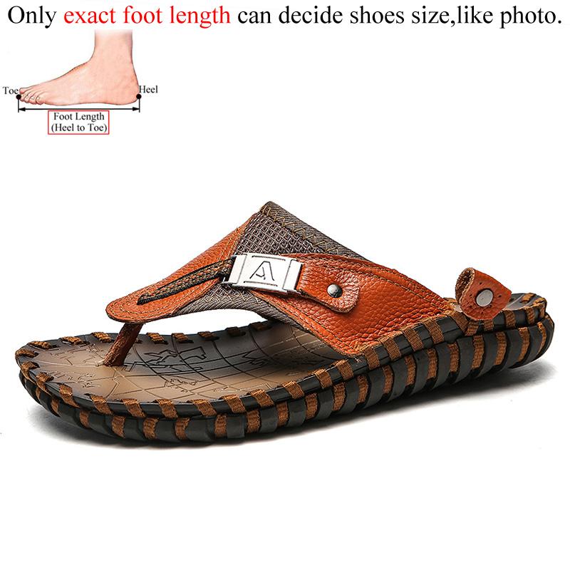

Обувь ручной работы из натуральной коровьей кожи, мужские сандалии, мужские шлепанцы, мужская повседневная обувь, классические массажные пляжные тапочки, противоскользящие, летние 43