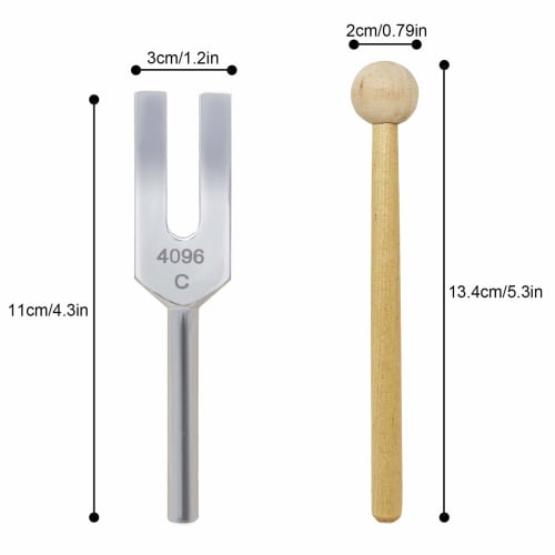 Crystal Tuner, 4096Hz, Tuning Fork, Natural Quartz, Purification, 5-Piece Set, Relaxation, Japanese Instruction Manual Included, Fluorite, WH26 - Fluo