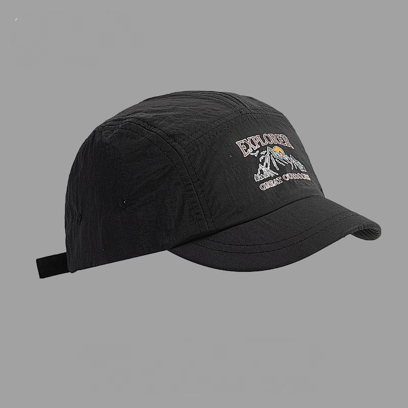 Quick-Dry Mesh Embroidered Cap Vintage Short Brim Design Unisex Perfect for Running Camping Streetwear Outdoor Fashion